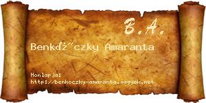 Benkóczky Amaranta névjegykártya